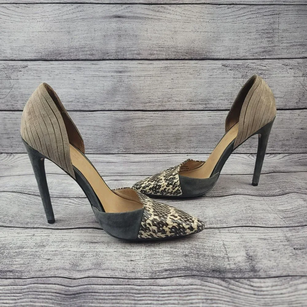 L.A.M.B. Snake Leather Heels Pointed Toe Size 6M